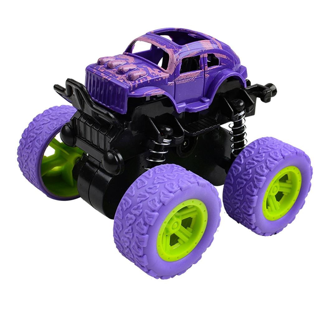 Inertia 4WD Off Road Car Realistic Enhances Motor Skills Shock Absorption Pull Back Car Toy for