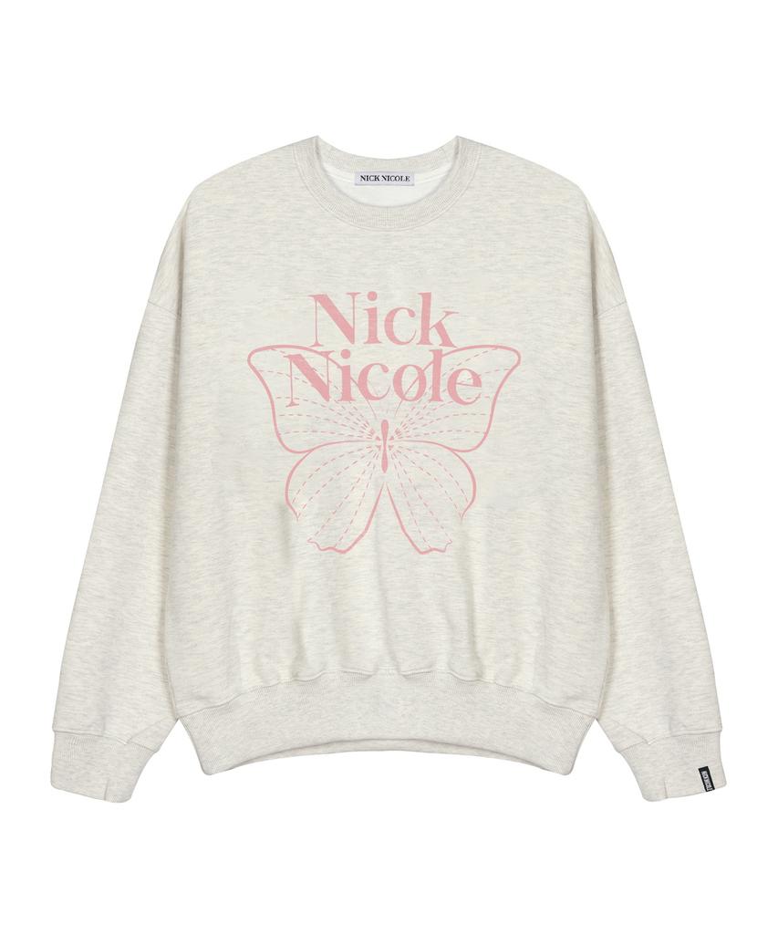 Nigaennikol Butterfly Signature Sweatshirt_Oatmeal Pink