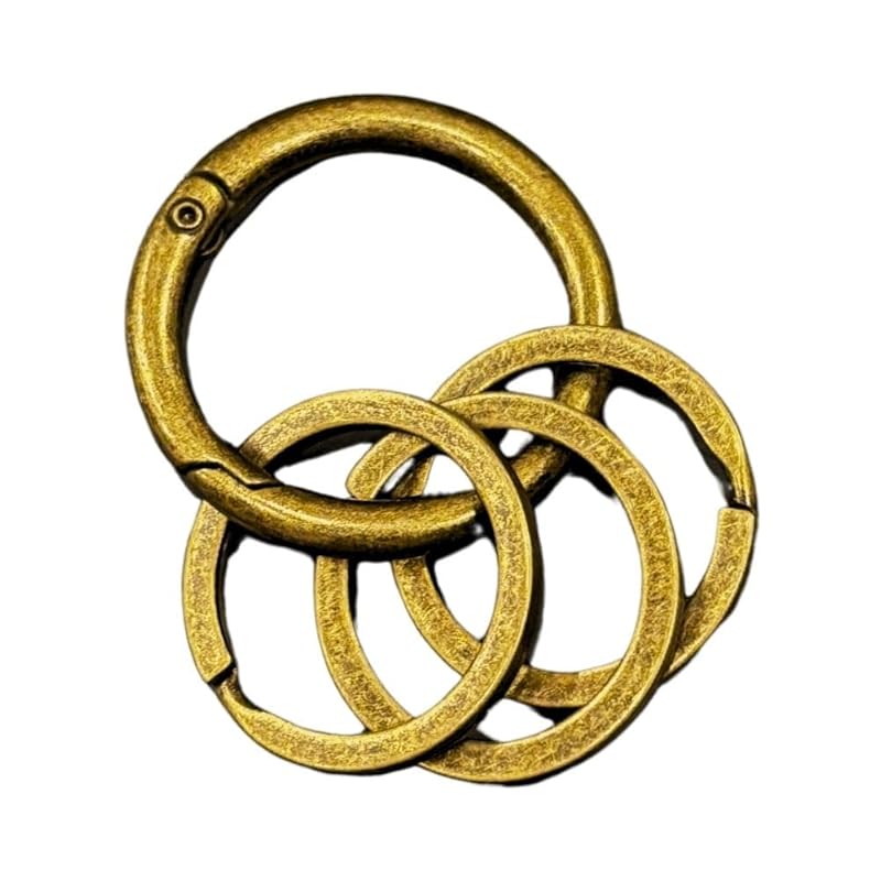 

[DAZUMA] key ring carabiner round shape strap accessories antique wallet chain vintage key ring metallic round carabiner 3 circles (antique)