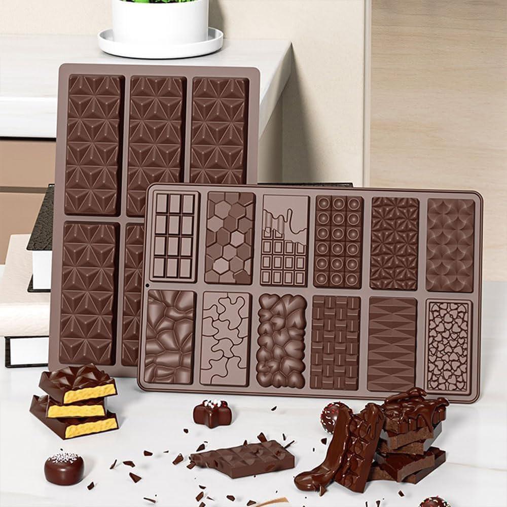 Chocolate Mold 2-Pack, Extra Large Silicone Mold with Spatula, 27x17x1.1cm, Easy To Clean
