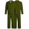 Herren-Pyjama-Set mit Reversknopfleiste und gerader Hose - Farbe Lockere Passform Nachtwäsche