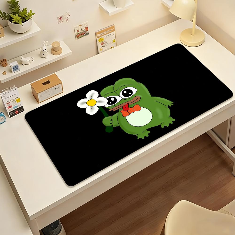 Tappetino Mouse Cartoon Rana Pepe Triste Antiscivolo Bordo Bloccato Accessori PC Laptop Gomma Tastiera Ufficio Grande Gioco XXL DeskMat