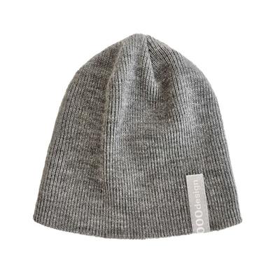 NOUGHT 000 Logo Tag Needlework Beanie / Grey