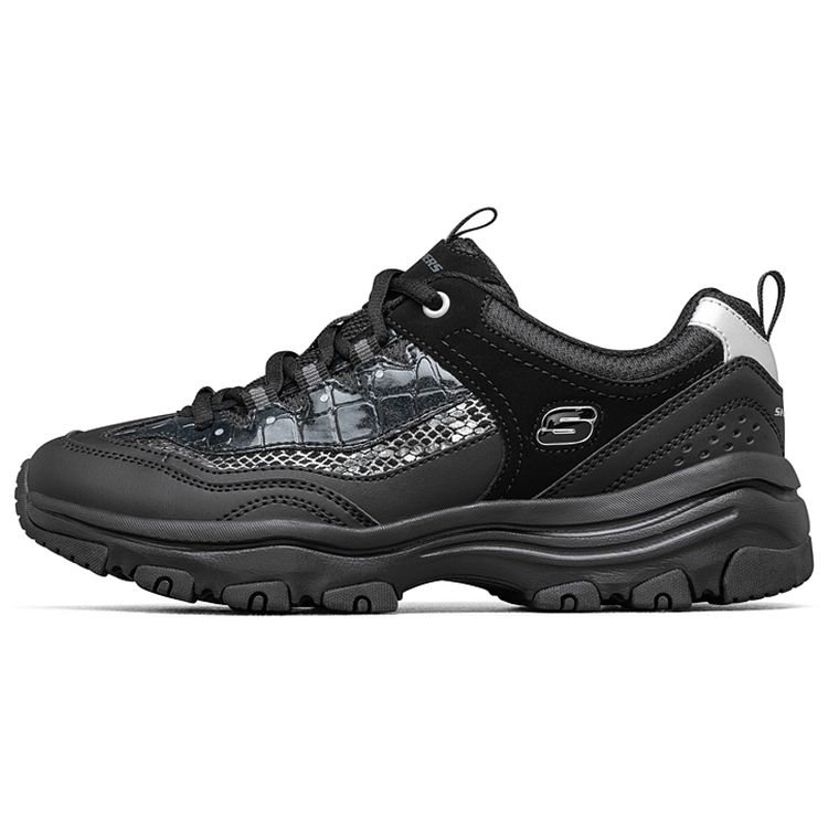 Skechers Dlites Fabric Synthetic Leather Casual Durable Low-Top Dad Sneakers Women sneakers Black 8730041-BBK 36.5
