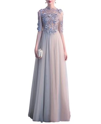 YUANYUAN Evening Banquet Long Wedding Floral Stand Short Maxi Length Women's Dress, Dress, Dress, Performance, Chorus, Host, Recital, Concert,
