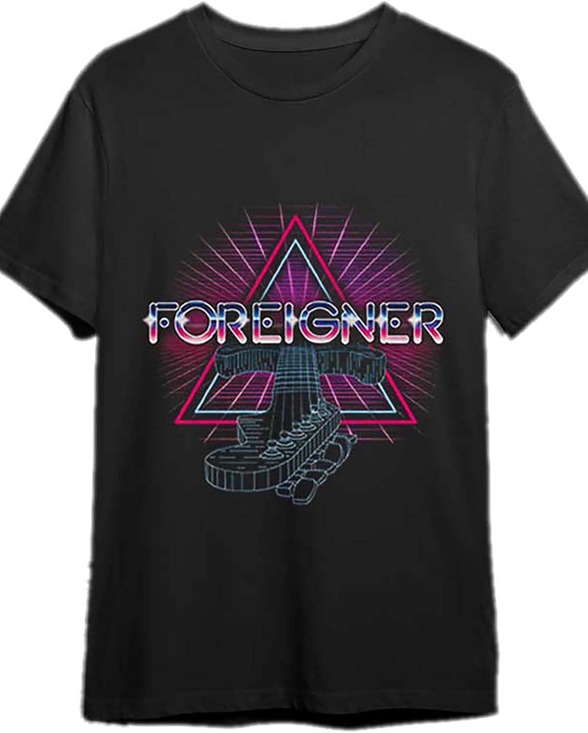 Foreigner Band T-Shirt Funny Men s Short Sleeve Graphic T-Shirt Collection Black PR S