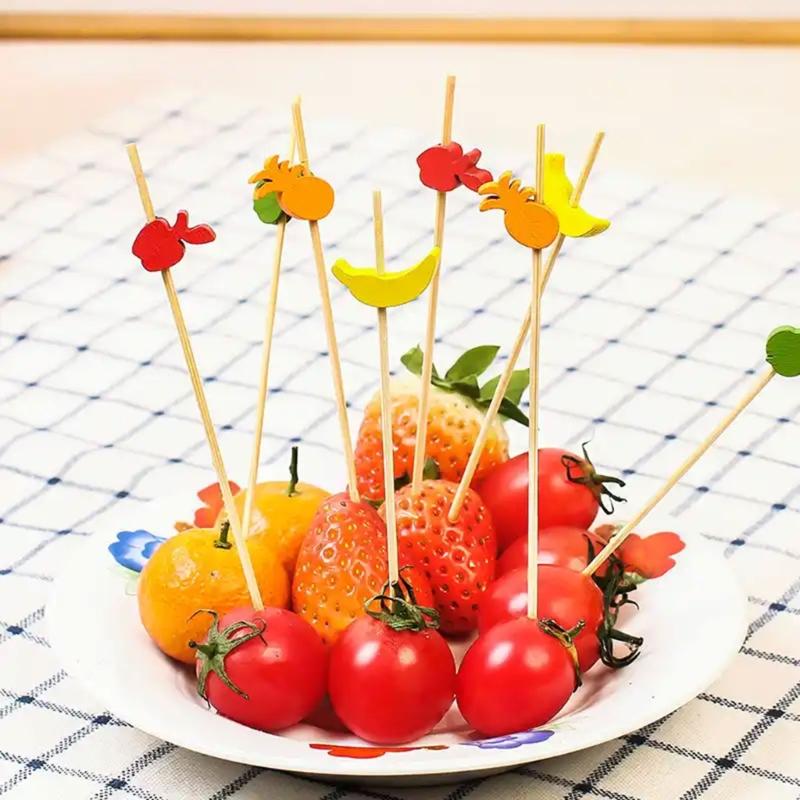 Pack Of 100 User Friendly Bamboos Skewers Camping Utensils For Cocktails Fruit Decorations Wedding Parties Supplies