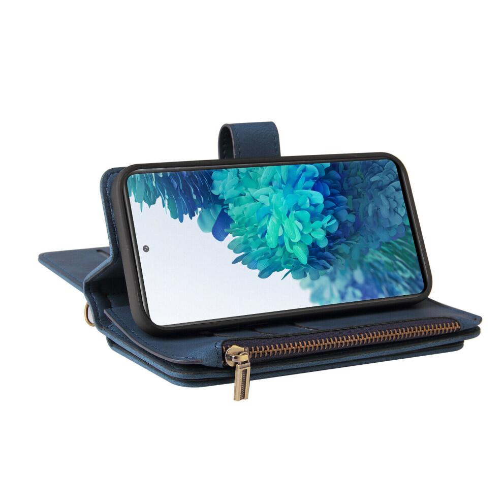 Samsung Galaxy S20 FE 5G/4G Case Wallet Flip Card Holder PU Leather Magnetic Protective Flip Cover - Blue