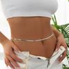 Simple Double-Layer Metal Snake Bone Chain Waist Chain, Sexy Beach Cross Fringed Body Chain
