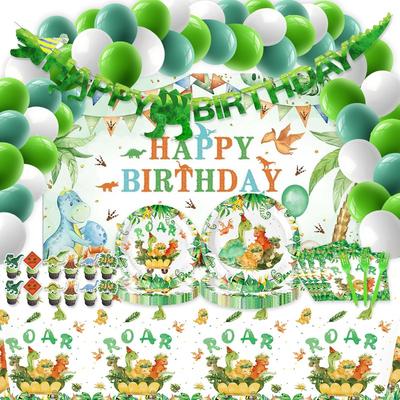 Dinosaur Party Supplies Birthday Decoration Cartoon Dinosaur Decoration Arrangement Paper Plate Paper Cup Paper Towel Tablecloth Atmosphere Props