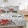 3pcs Heartfelt Message from Dad Bedding Set, Includes 1 Quilt Cover and 2 Pillowcases, Comfortable Bedding with Stylish Design for Bedroom