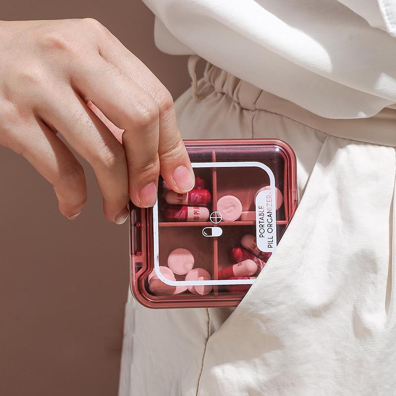 Pill Box Mini Pill Organizer Travel Essentials 4 Compartment Medicine Pill Case Medicine Organizer Medication Dropshiping