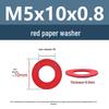 Yigu Red Mica Paper Washer Gasket M2-M20 Flat Washer