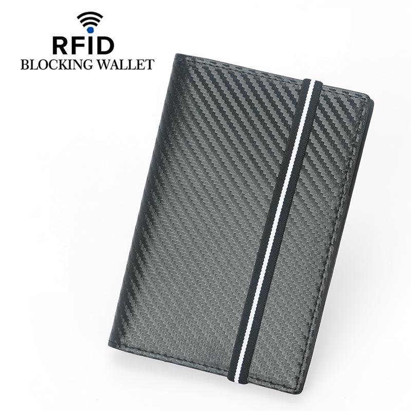 2020 RFID Passport Holder, Cowhide Leather with Elastic Band, Multi-Card Slots, ID & Document Cover