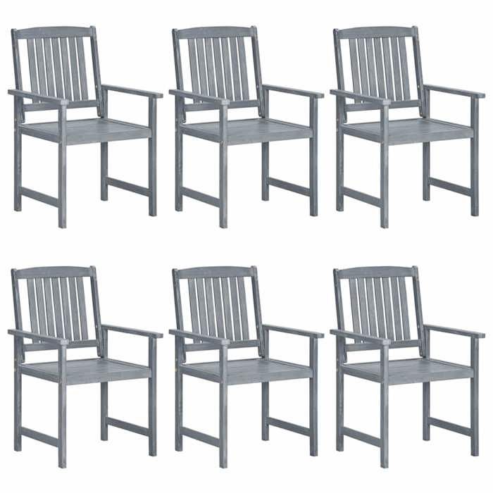 Maison Exclusive - Chaises de jardin lot de 6 Bois d'acacia massif Gris