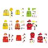 Children Halloween Fireman Costume with Toy Accessories Toddler Builder Worker Dress Up Outfits for Aged 3-12 Boy Girl