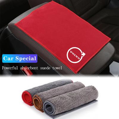 Microfiber Towel Car Logo Auto Cleaning Care Accessories For V90 XC90 XC60 V60 V40 S60 T6 C30 V50 V70 S90 XC40 S80 Olestar