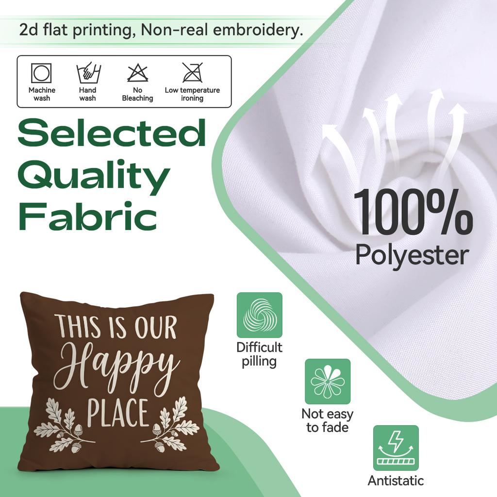 1pcs Autumn Warm Brown Floral Cushions Pillowcase Polyester Cushion Cover Throw Pillow Pillowcover Home Car Sofa Decor