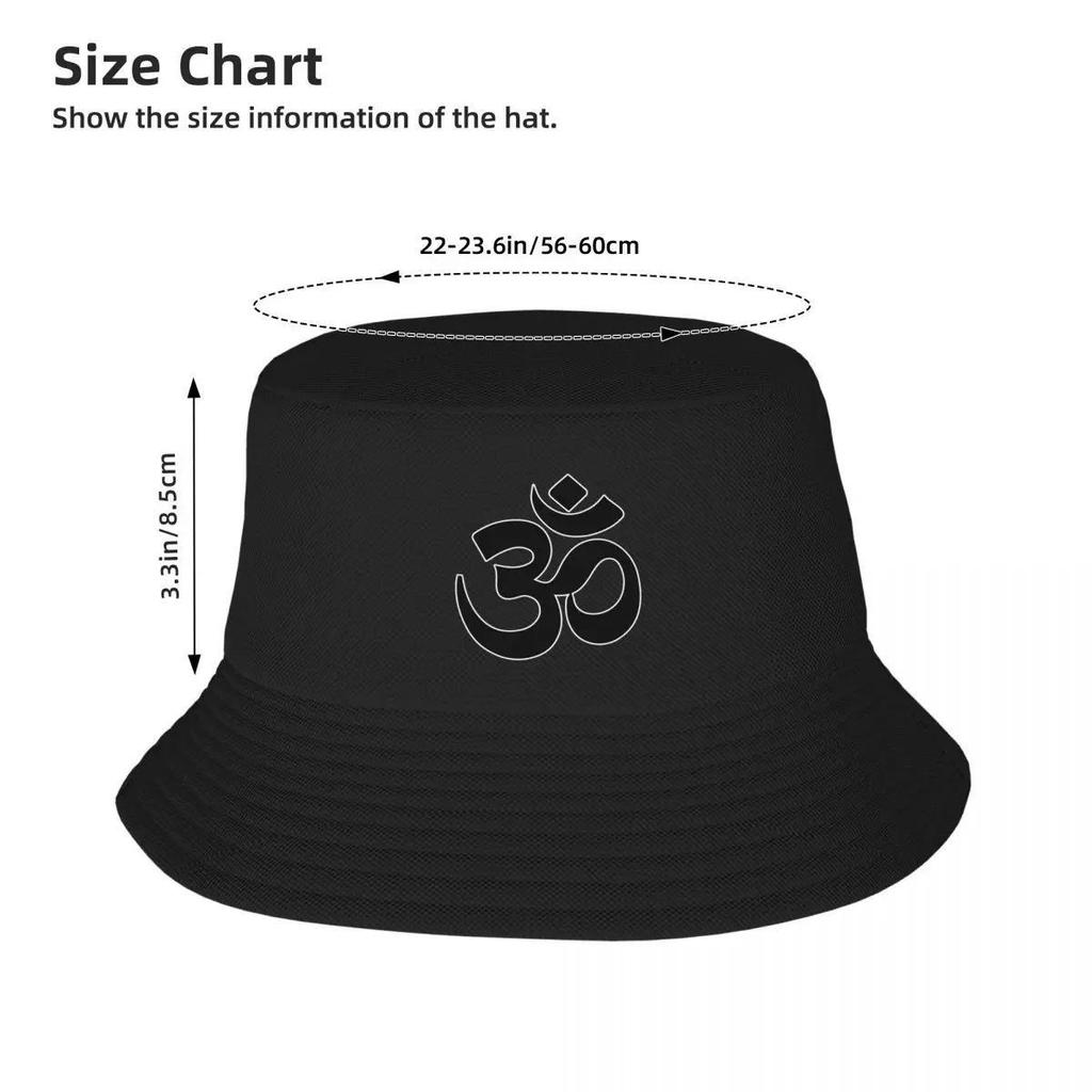 Ohm Om Symbol (black with White Outline) Bucket Hat Luxury Unisex Hat Luxury Brand Sun Cap Caps For Unisex Women's