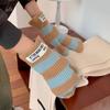 Preppy Winter Warm Riding Gloves Korean Electric Vehicle Gloves Simple Striped Gloves  Girl