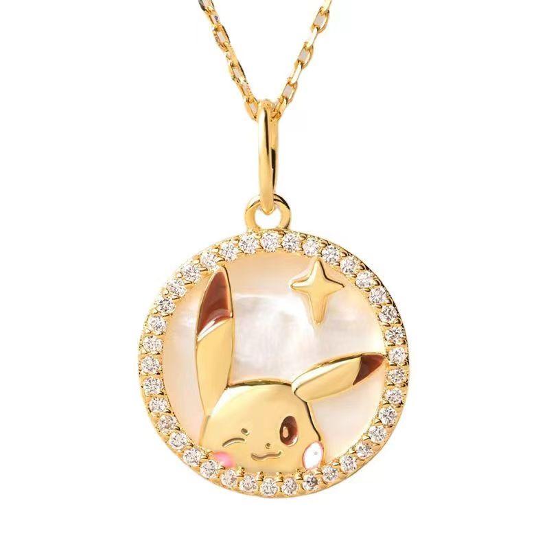 Покемон Мультфильм Аниме Ожерелье Кулон Украшение Ювелирное изделие Пара Модный Тренд Легкая Роскошь Высококачественное Нишевое Легкая Роскошь Игрушка Подарок