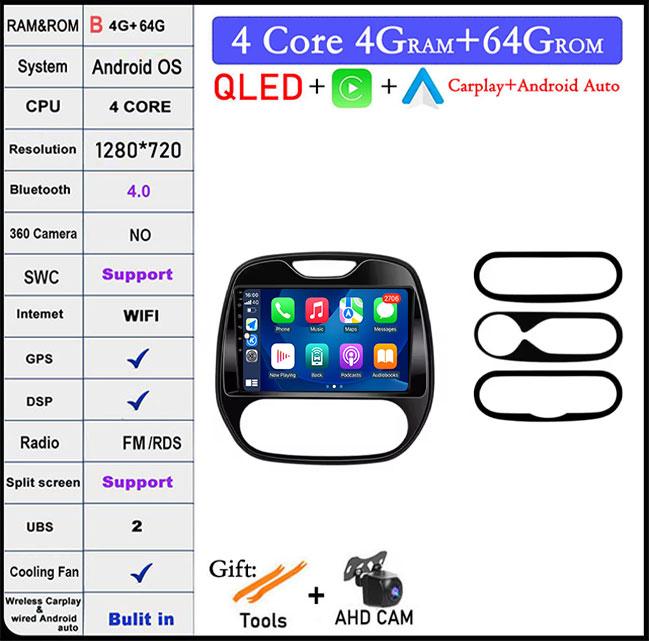 Car Radio Wireless Carplay for Renault Kaptur Captur Clio samsung QM3 2013 2014 2015 2016 MultimediaPlayer Android Auto 4G