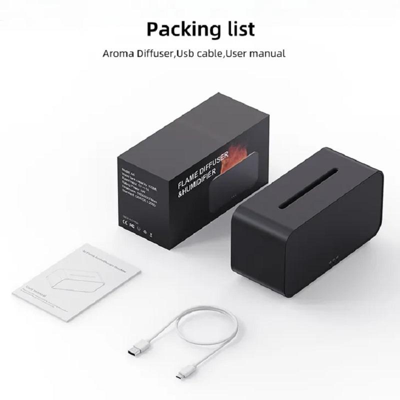Humidificateur d'air, diffuseur d'huiles essentielles, mini-flamme, diffuseur automatique de parfum, humidificateur domestique avec lumière LED