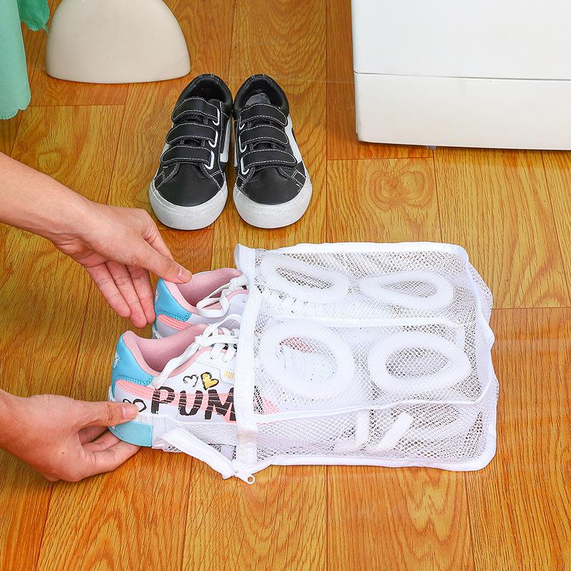 2pcs Thickened Shoe Washing Bag, Lazy Anti Deformation Shoe Cover, Mesh Bag for Machine Washing Shoes, Mesh Bag for Hanging and Drying
