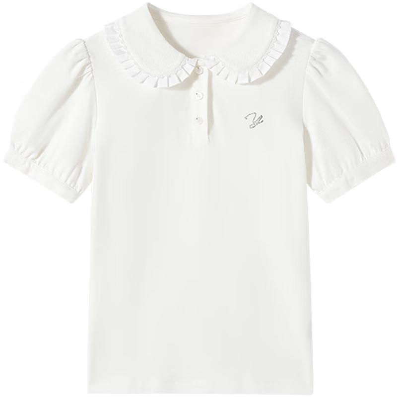 YEEHOO Girls  Cool Touch Puff Sleeve Polo T-Shirt 150