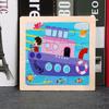 3-7 Year Olds' 9-Piece Wooden Animal Jigsaw Puzzle - Educational Cartoon Toy