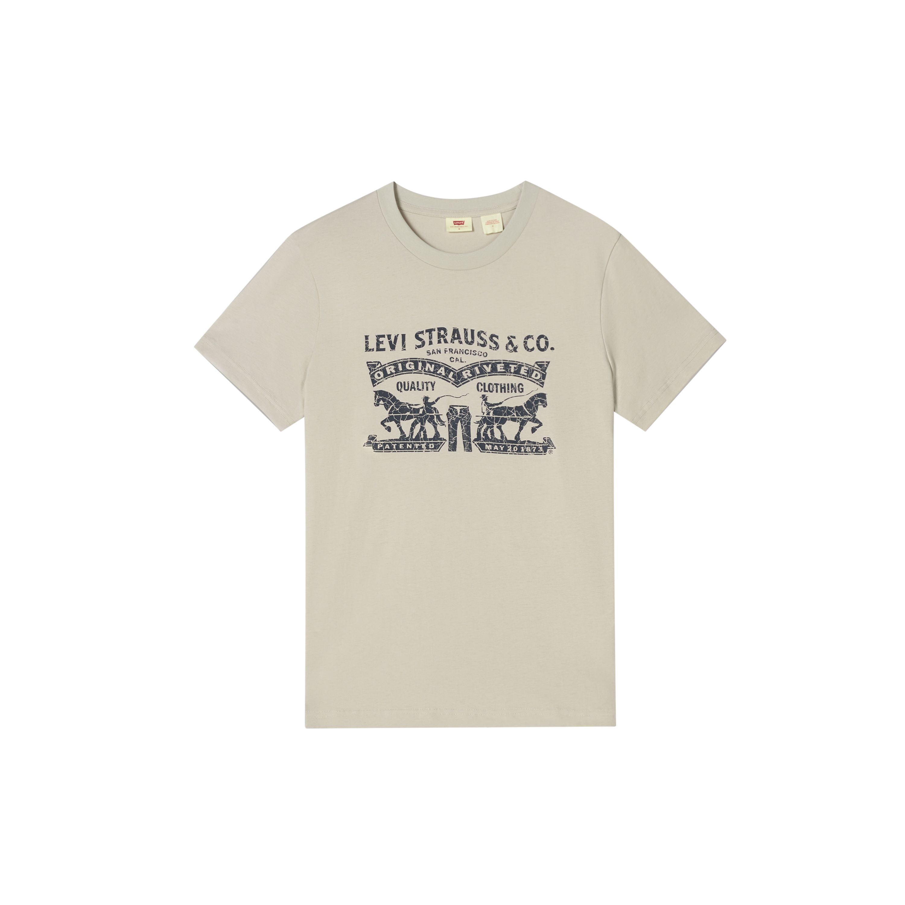 

Levis Расслабленная футболка с коротким рукавом в стиле американского винтажа кэжуал с принтом двойной лошади Унисекс Топы 004IT-0004 M