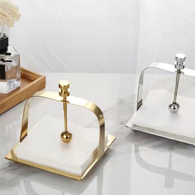 Stainless Steel Napkin Holder Freestanding Paper Napkin Tissue Dispenser for Home Ktchen Countertop Dining Table Napkin X3UC