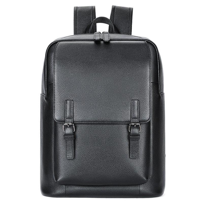 New Tree Cream Leather Men s Backpack Retro Large Capacity 15.6-inch Cowhide Computer Bag