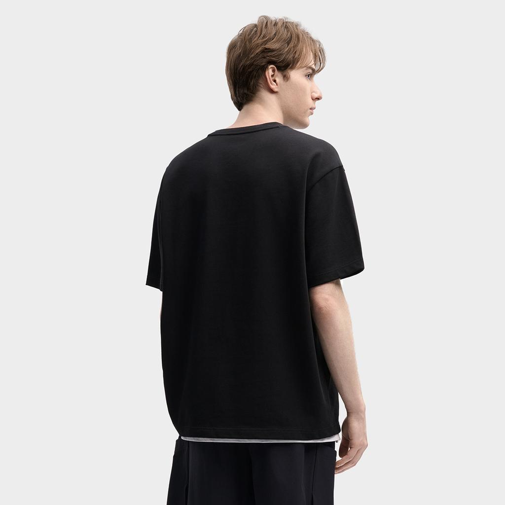 Fila Original Peony T Fashion Simple Classic Retro Casual Sports Comfortable Knitted Loose Short Sleeve T-Shirt Unisex T-Shirts Black F51U619101FBK