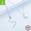 Hug Love S925 Sterling Silver Necklace Valentine Heart Collarbone Chain