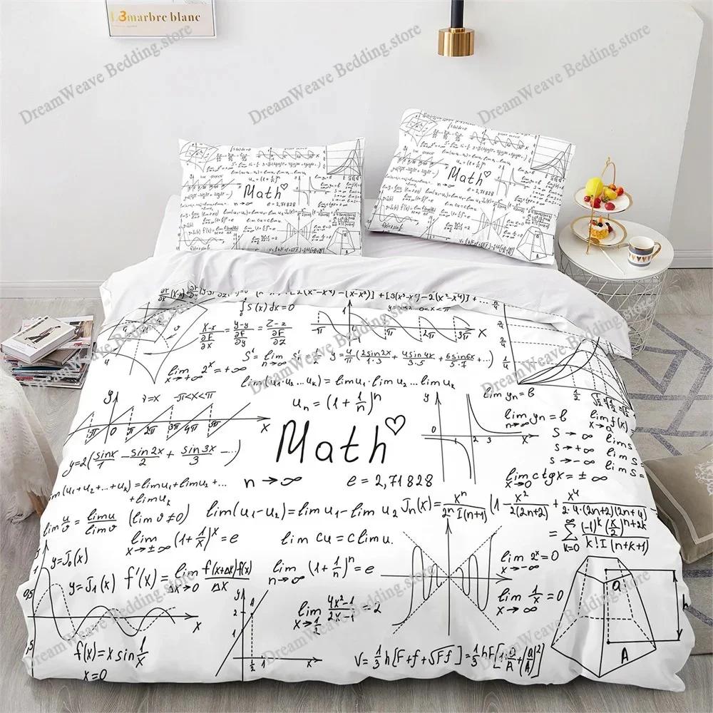 Set Nou de Lenjerie de Pat Imprimat 3D cu Formule Matematice Husa de Plapumă Cartoon Dublu Twin Full Queen King Lenjerie de Pat pentru Adult Copil Husa de Plapumă