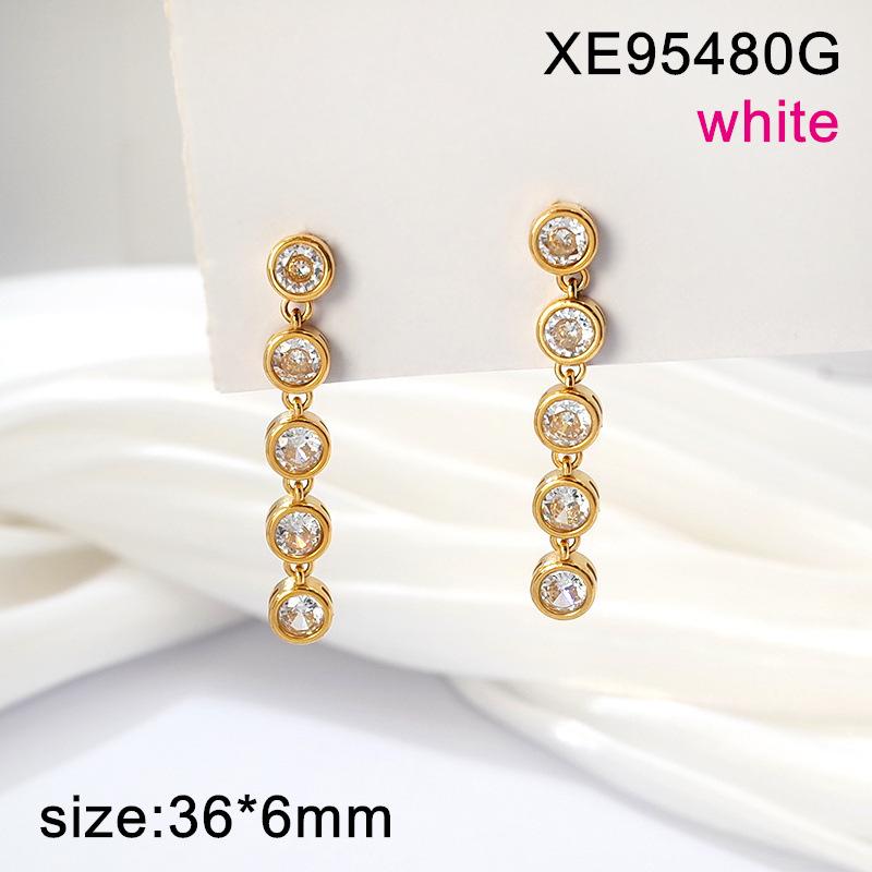 Elegant Zircon Long Earrings - Light Luxury, Versatile Fashion for Women