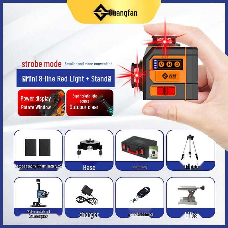 Mini High Precision Laser Level with 12 Red Light Lines and Automatic Wall Alignment