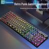 Qianxingzhe GX330 Wired Retro Punk Mechanical Feel Gaming Keyboard