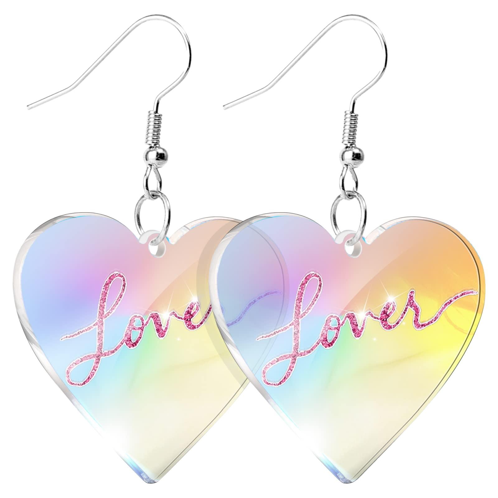 Color-changing Heart Earrings  Lover Heart-shaped Acrylic Earrings Popular In Europe And The United States Earrings