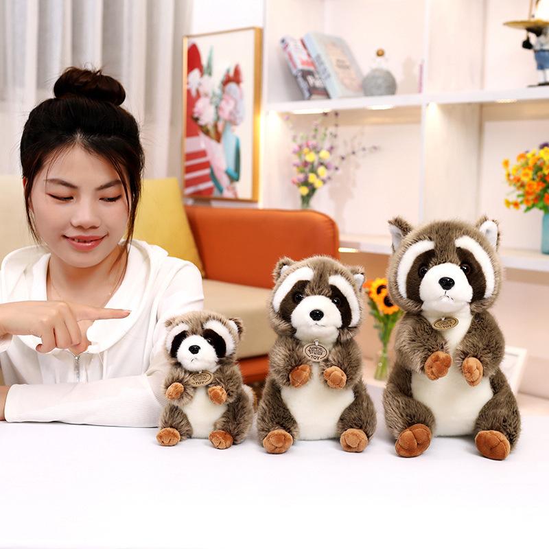 Cute simulation cute raccoon doll plush toy red panda doll children soothing rag doll birthday gift