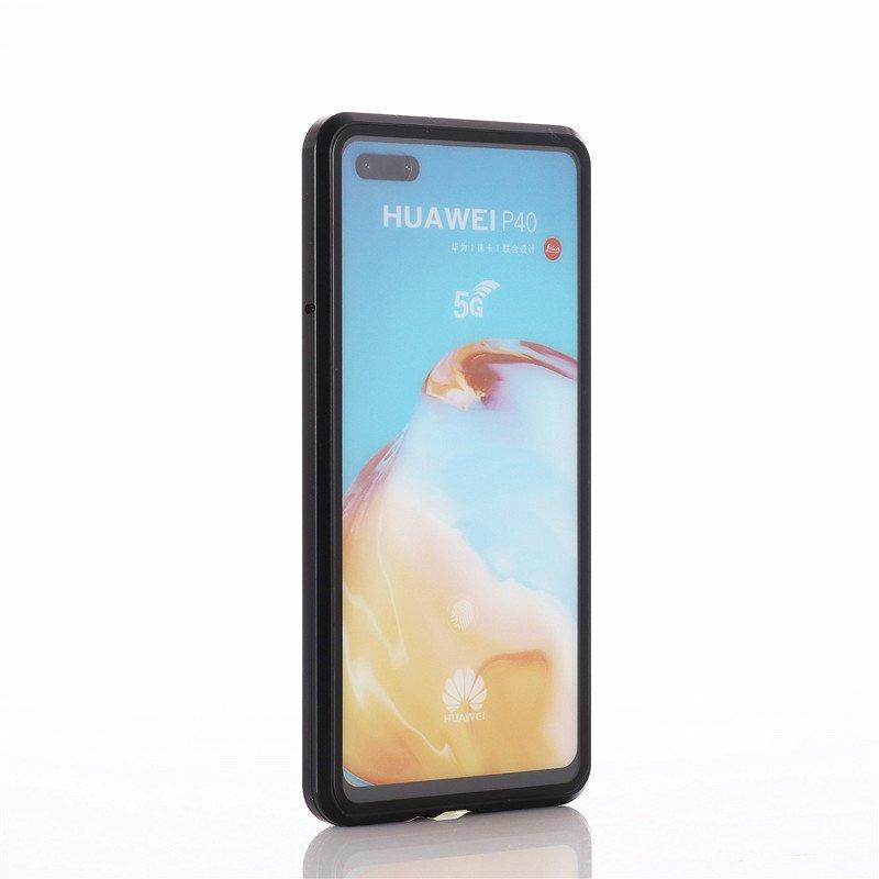 Wozinsky 360° Magnetic Cam Slider Case with Screen Glass & Camera Protection for Huawei P40 - Black