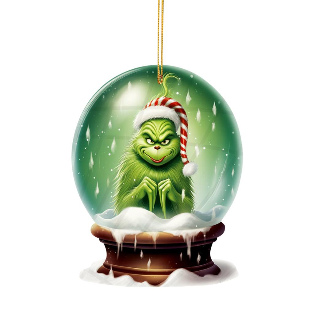 Cartoon Acrylic Green Pendant Holiday Tree Pendant Car Accessory Pendant Indoor And Outdoor Decoration