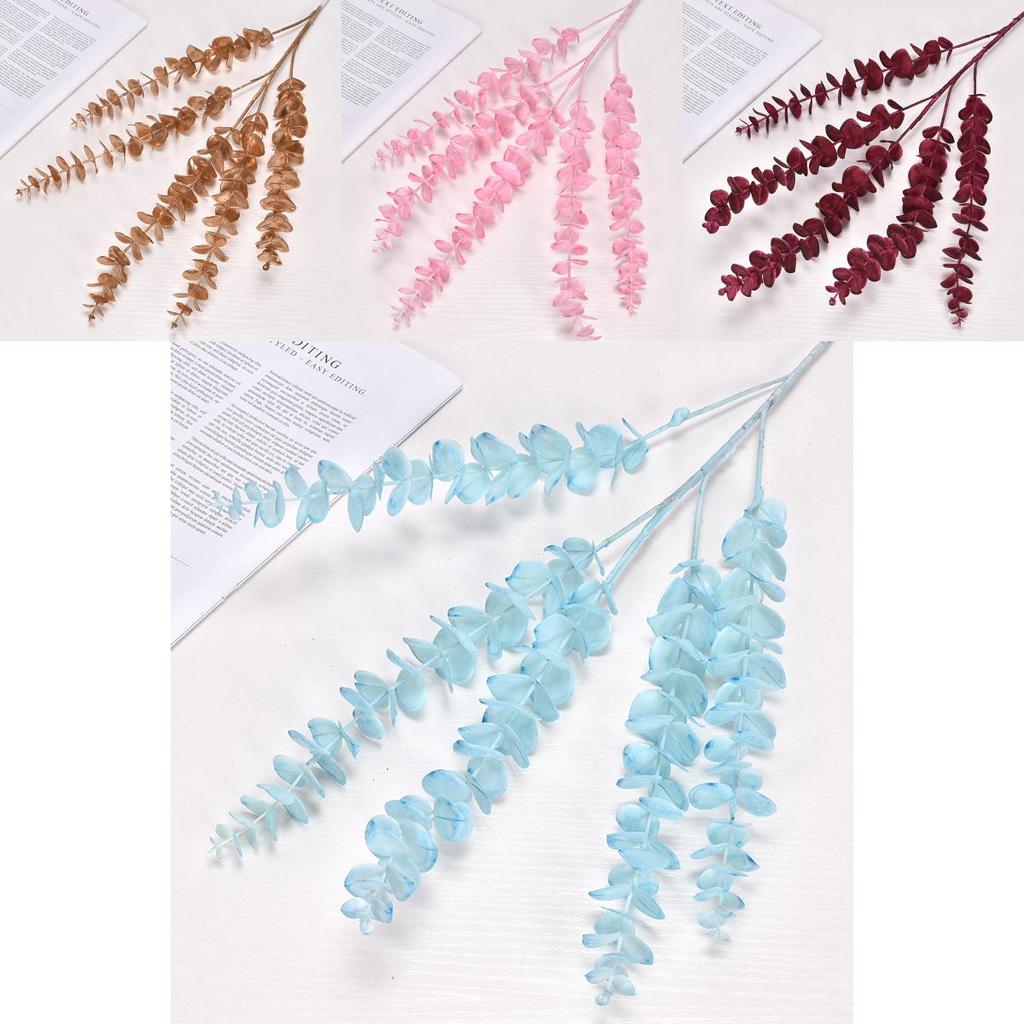Eucalyptus Fake Leaves For Wedding Hall Decoration And Photography Props In Vibrant Colors