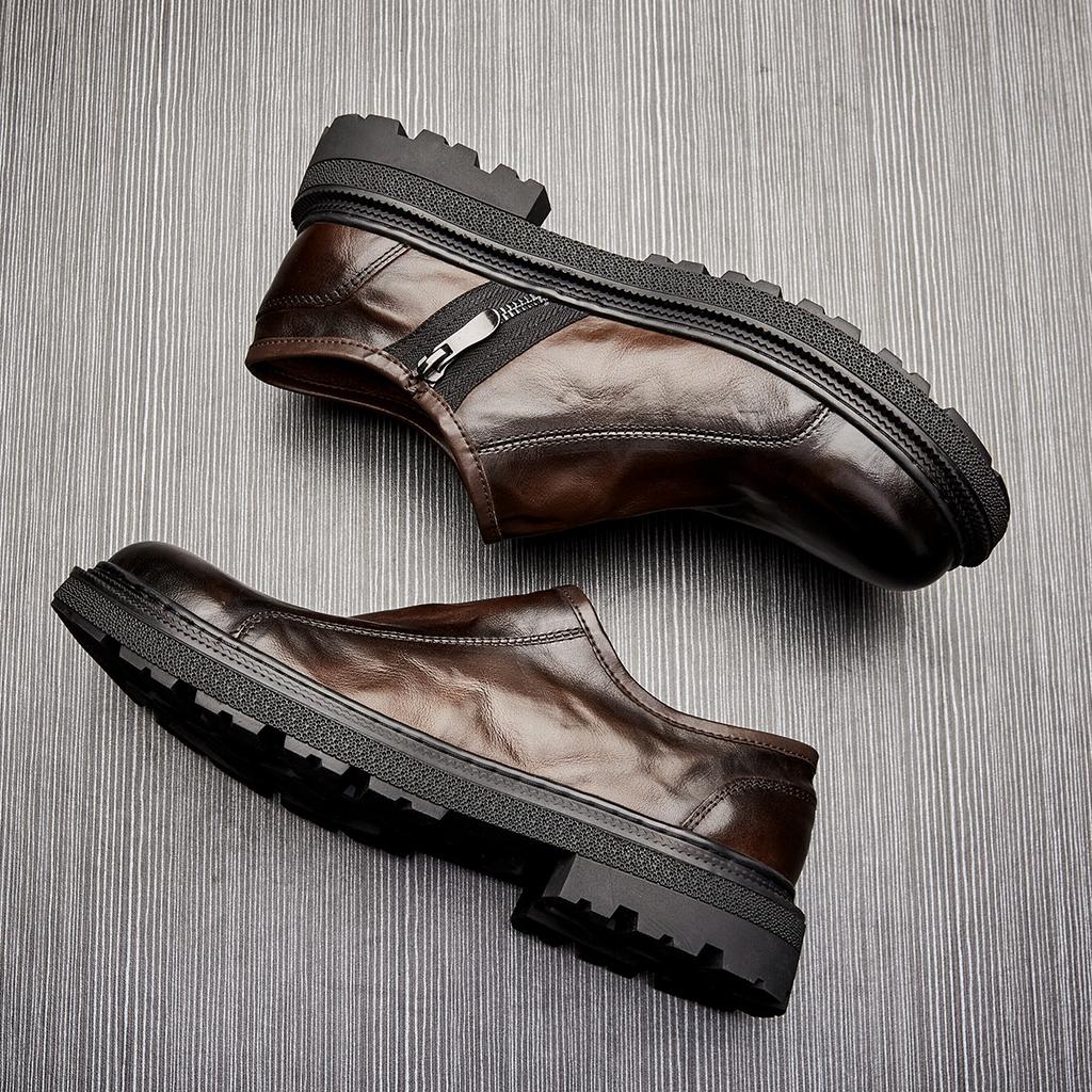 Leather Fashion Leather Shoes Men'S Foot Retro Business Shoes Versatile One-Pedal Casual Breathable Soft-Soled Shoes