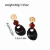 Versatile High-end Geometric Handmade Retro Faux Wood Stud Earrings for Women