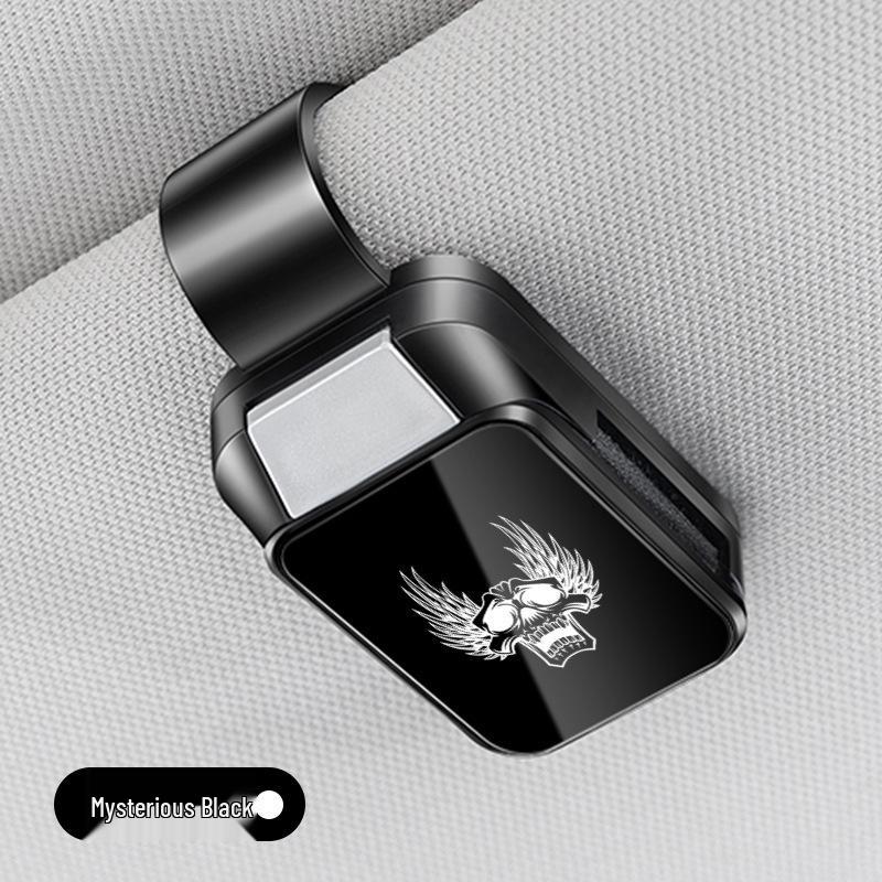 Multifunctional Skull Head Car Glasses and Ticket Sun Visor Clip