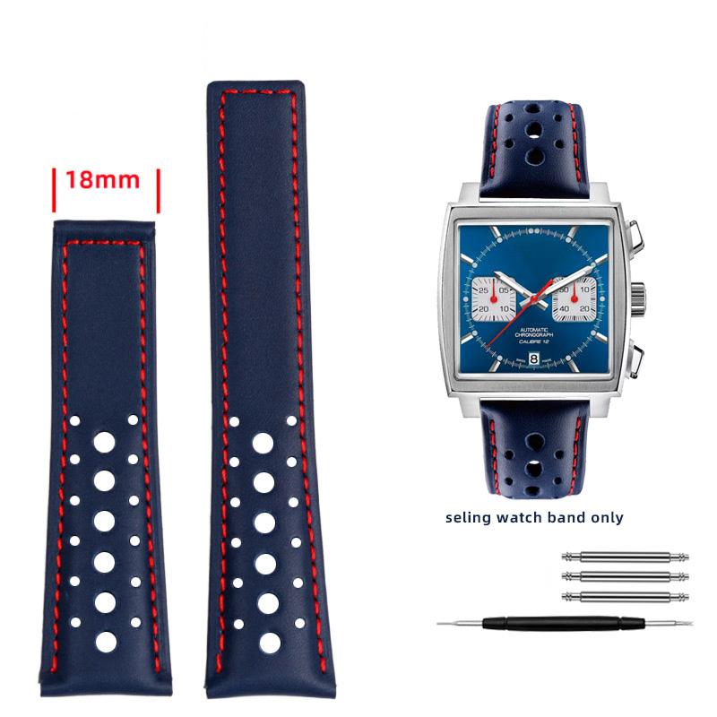 For TAG Heuer Monaco Watchband CAW211M 211P CAW211R 211T breathable 22mm Genuine Leather band Men s Folding buckle wrist strap 22mm