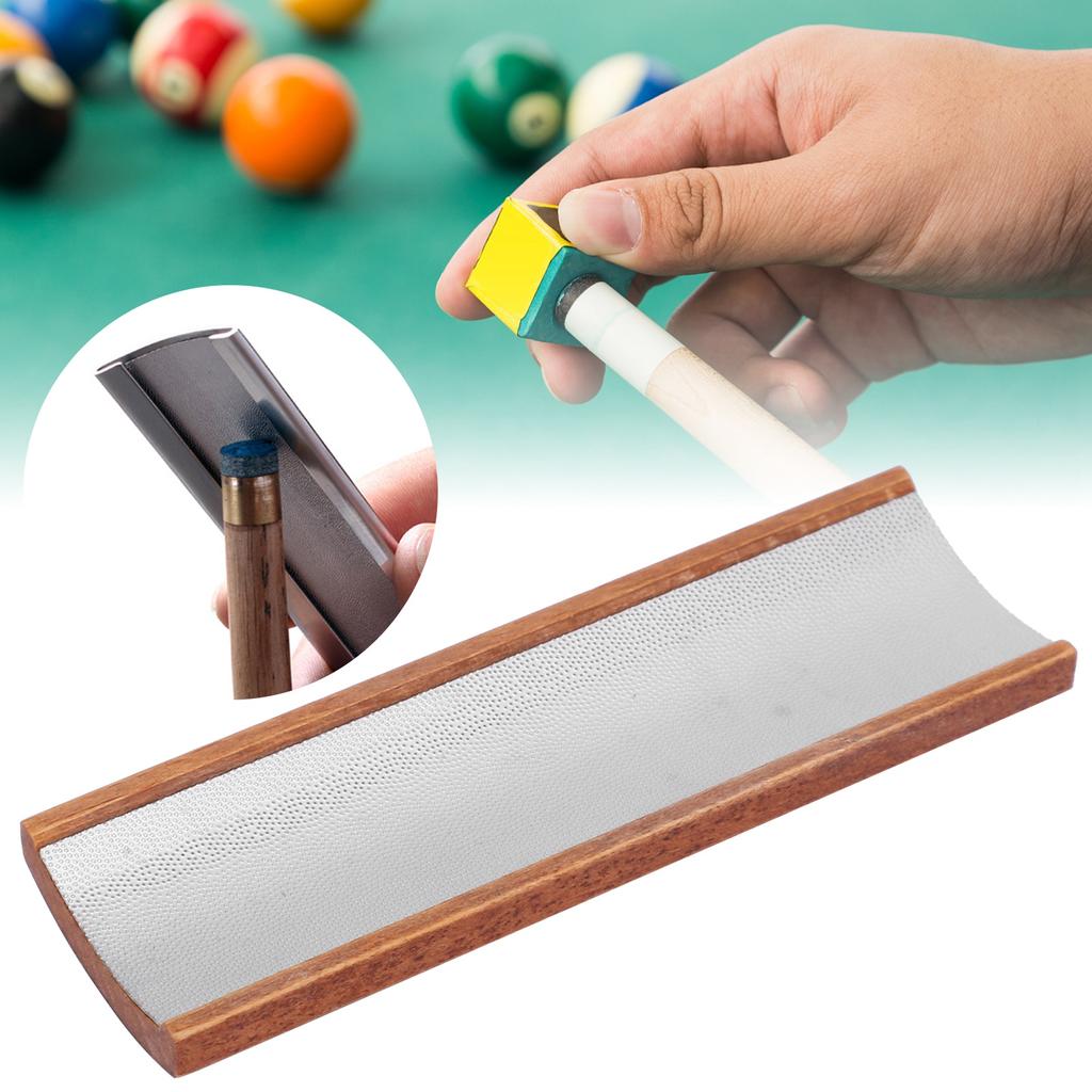 Wooden Billiards Cue Tip Tool Leather Head Grind for Snooker Pool Repairer Burnisher