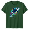 Orca Marine Animal Unisexs Tshirt Vibrant Splash Art